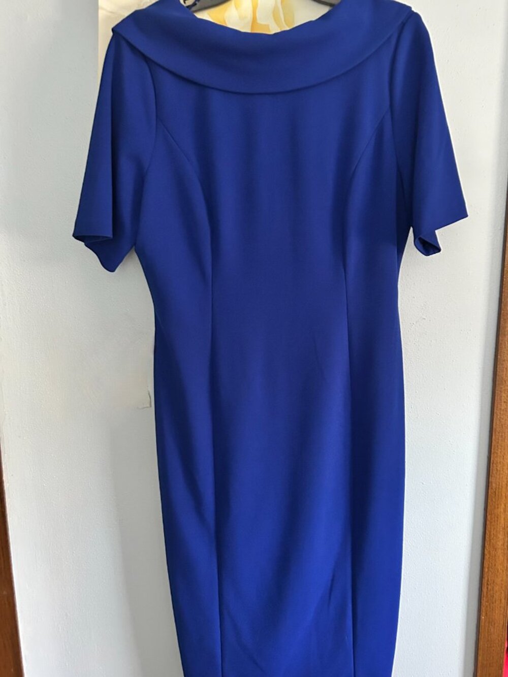 Adrianna Papell, never worn size 14 dress. Royal blue sheath, short sleeve